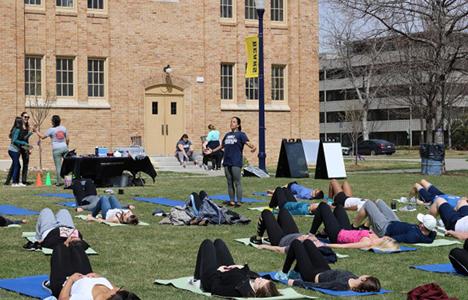 Yoga on the lawn