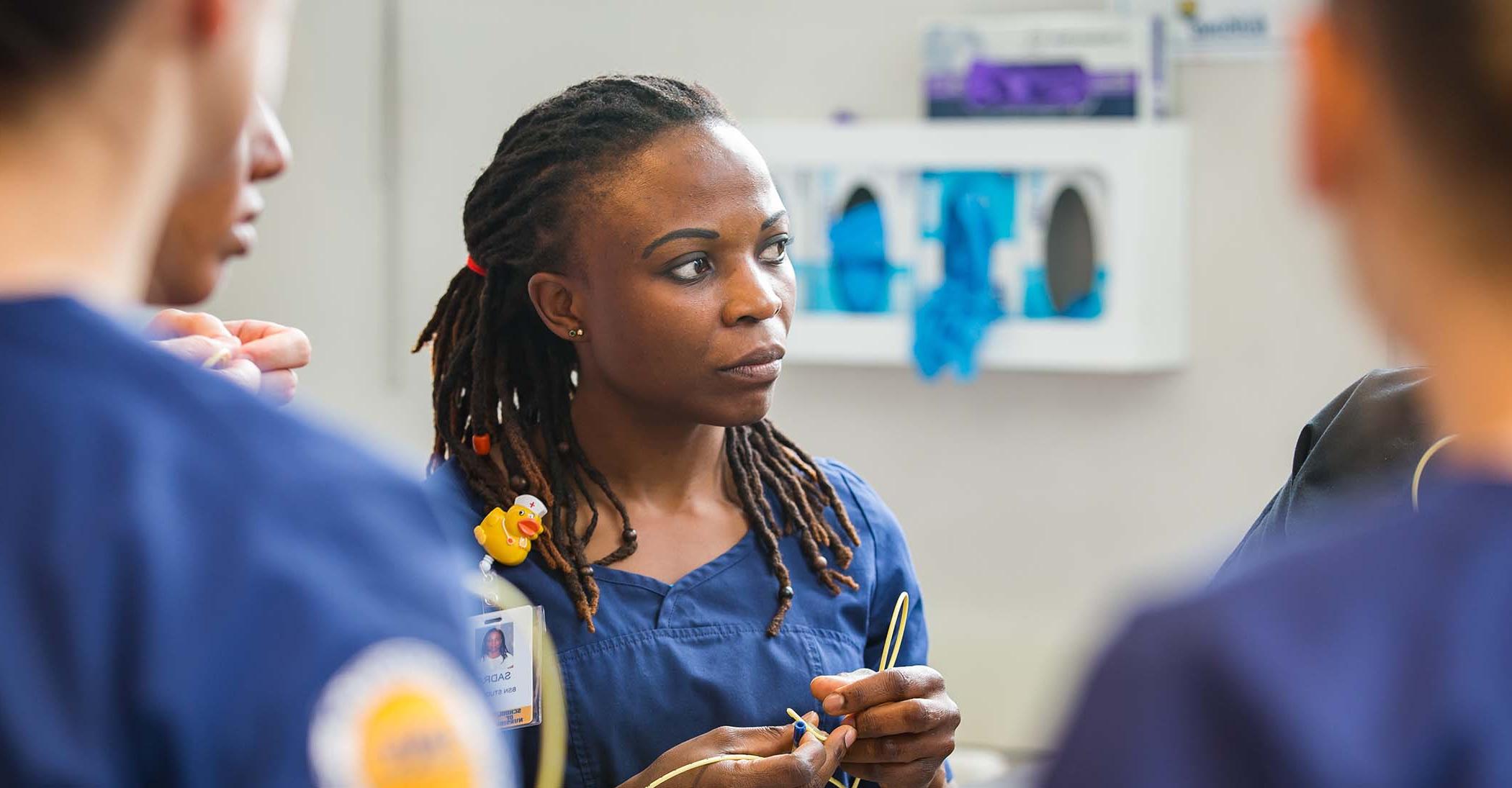 A nursing student at UNC.