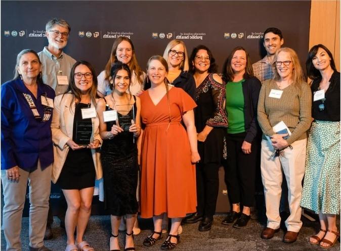 Group photo of faculty, staff, and students receiving awards